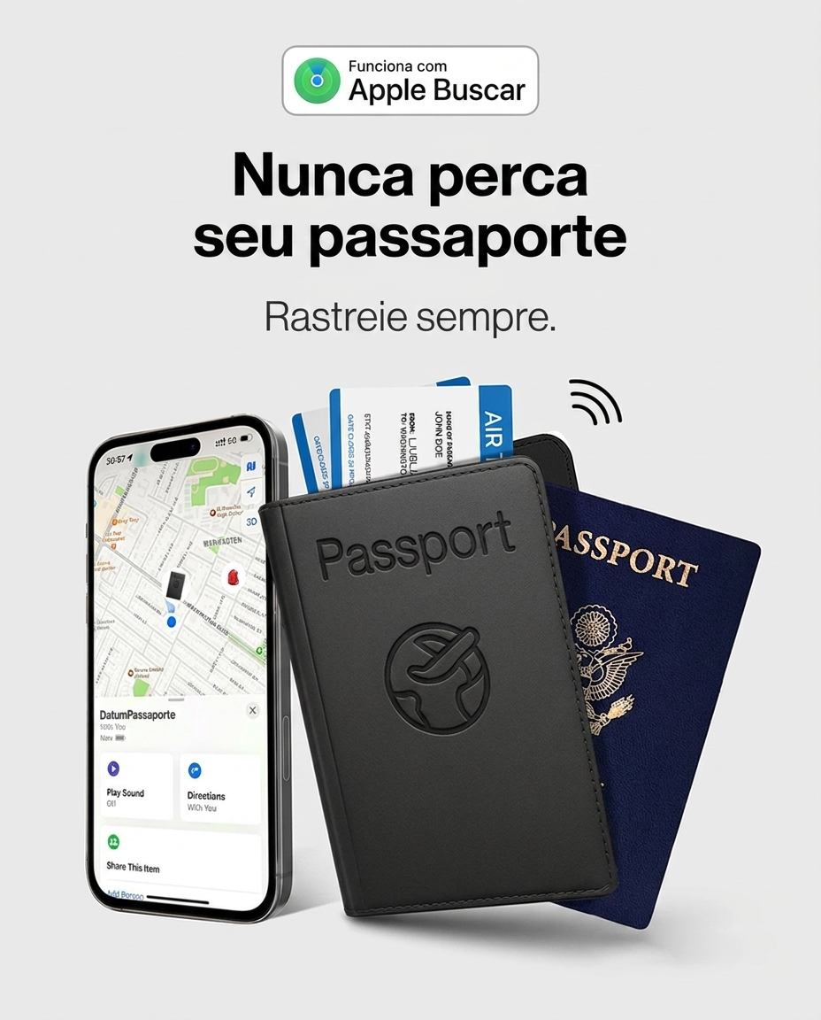 Nunca perca seu passaporte — rastreie pelo Apple Buscar