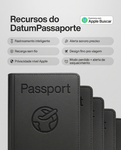 Recursos do DatumPassaporte — rastreamento, recarga sem fio e privacidade
